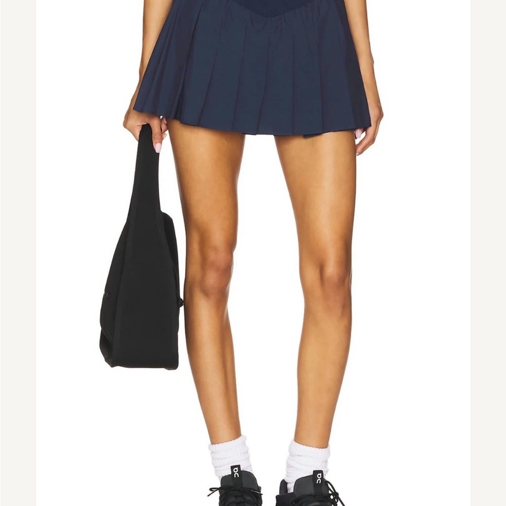 Swing of Things Free People Navy Pleated Women's Skirt